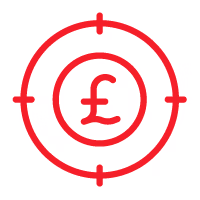 Pound sterling symbol with circular arrows